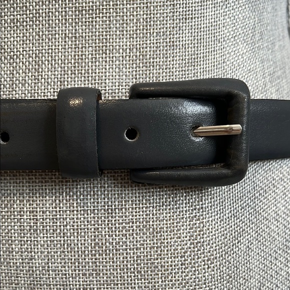 Full Leather Belt in Charcoal Grey 1" wide, Size L - Picture 2 of 9